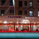 A photo of an outdoor dining venue in New York City.